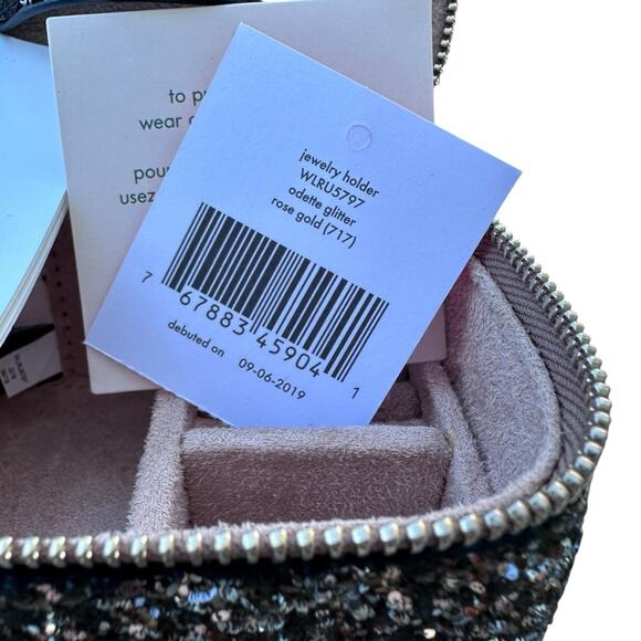 Kate Spade - Odette Glitter Jewelry Holder, Rose Gold, travel jewelry box, NWT - Picture 12 of 13